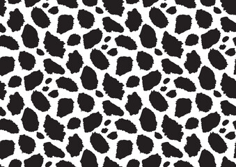 Abstract styled animal skin leopard seamless pattern design. Jaguar, leopard, cheetah, panther fur. Black and white seamless