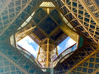 Bottom view of the Effiel Tower, Paris, France