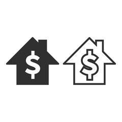House price icon isolated on white background. Vector illustration.