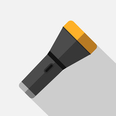 Flashlight icon isolated on white background. Vector illustration.