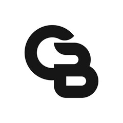 CB Letter Logo Design With Simple style