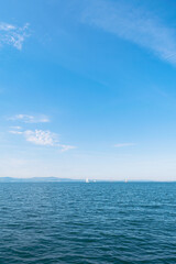 Fototapeta premium Panorama on a sunny day at Lake Constance, Germany
