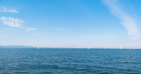 Panorama on a sunny day at Lake Constance, Germany