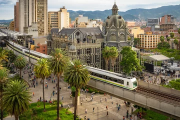 Fototapeten Medellín, Antioquia / Colombia. February 25, 2019. The Medellín metro is a massive rapid transit system that serves the city © alexander