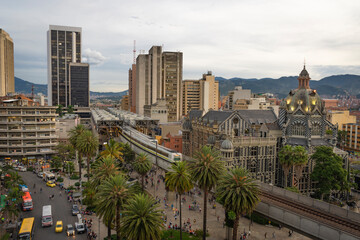 Fototapeta na wymiar Medellín, Antioquia / Colombia. February 25, 2019. The Medellín metro is a massive rapid transit system that serves the city