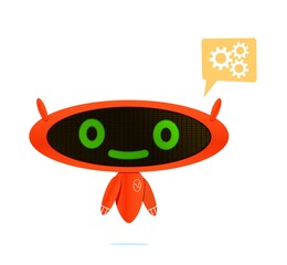 Cute chatbot. Cartoon flat vector illustration.