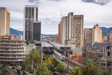 Fototapeta premium Medellín, Antioquia / Colombia. February 25, 2019. The Medellín metro is a massive rapid transit system that serves the city