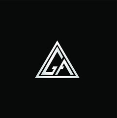 Letter G and letter A logo placed in triangle