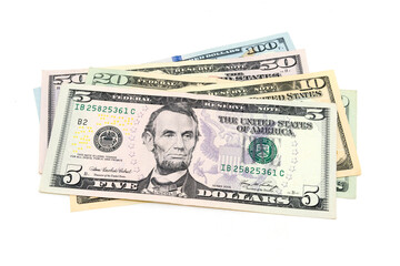 Various US dollar banknotes