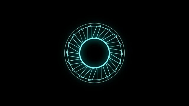 Neon animation of glowing circle.