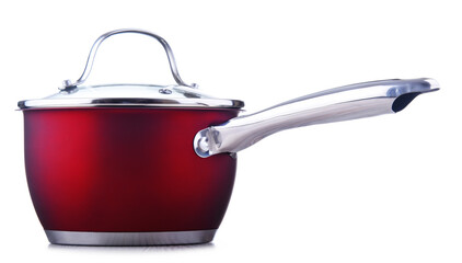 Steel pot isolated on white background