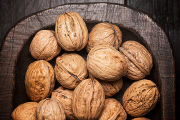 Walnuts close up