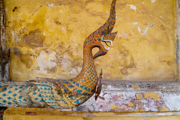 bow of a dragon boat in Wat Sisaket, Vientiane, Laos