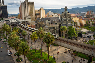 Medellín, Antioquia / Colombia. February 25, 2019. The Medellín metro is a massive rapid transit system that serves the city
