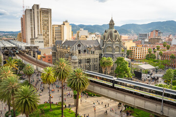 Medellín, Antioquia / Colombia. February 25, 2019. The Medellín metro is a massive rapid transit system that serves the city