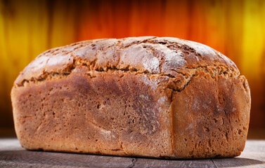 Large loaf of fresh organic bread