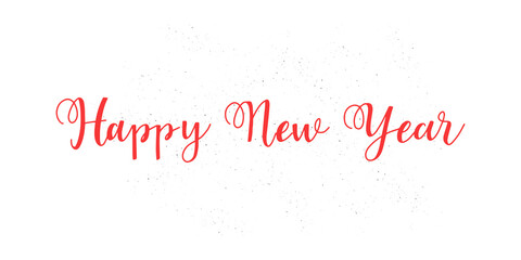 Happy New Year. Hand drawn modern brush lettering. Brush lettering typography for holiday greeting gift card.