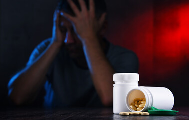 Drugs and the figure of a addicted man