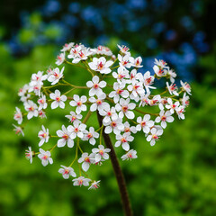 Darmera peltata or indian rhubarb pink flowers