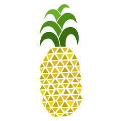 A pineapple. Fresh fruit. Doodle. Color vector illustration. Hand-drawn. Isolated on a white background. Bright decorative pineapples for your design.