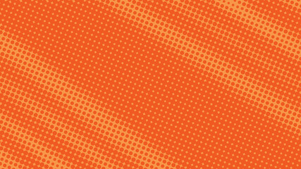 Obraz premium Halftone orange pop art background in retro comic style, fun dotted backdrop design