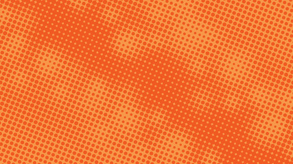 Dotted orange pop art background in retro comic style with halftone gradient