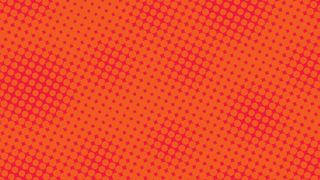 Bright Red Pop Art Background In Retro Comic Style With Halftone Polka Dots Design