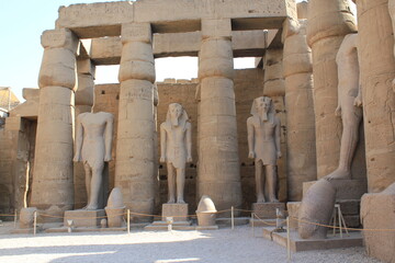 Alone sculptures in Luxor temple
