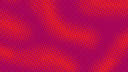 Obraz premium Dotted magenta red pop art background in retro comic style with halftone gradient