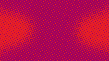 Bright magenta red pop art background in retro comic style with halftone polka dots design