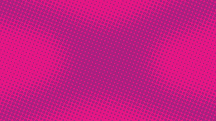 Bright magenta purple pop art background in retro comic style with halftone polka dots design