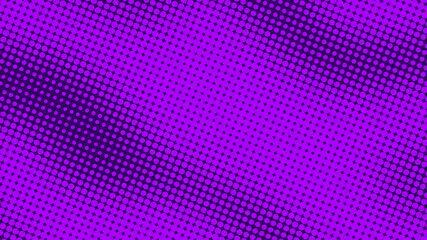 Bright purple pop art background with halftone dots in retro comic style, backdrop template for your design