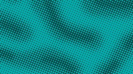 Dotted turquoise pop art background in retro comic style with halftone gradient