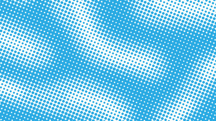 Dotted blue on white pop art background in retro comic style with halftone gradient