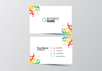 Colorful modern business card. visiting card template two sides