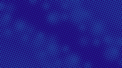 Bright dark blue pop art background with halftone dots in retro comic style, vector illustration backdrop template for your design