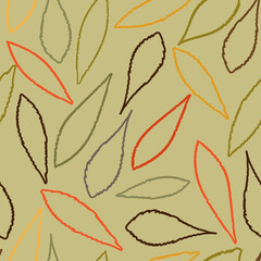 Leaves. Seamless pattern with unusual abstract leaves.