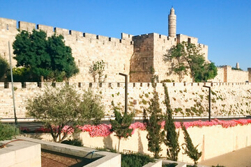 Temple Mount View of Jerusalem Old City, Western Wall in Jerusalem, Israel