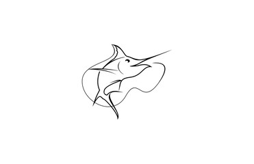 Obraz premium Abstract line marlin fish logo