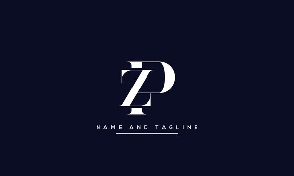 alphabet letters monogram icon logo PZ or ZP