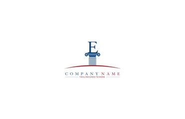 Law firm pillar E logo design template