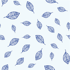 Seamless endless botanical texture pattern leaves for fabric textile or wallpaper