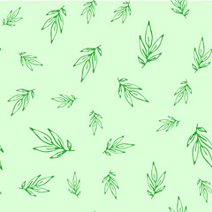 Seamless endless botanical texture pattern leaves for fabric textile or wallpaper