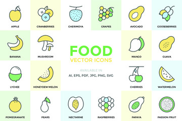 Food Vector Colored Icons 