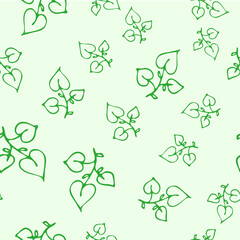 Seamless endless botanical texture pattern leaves for fabric textile or wallpaper