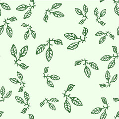 Seamless endless botanical texture pattern leaves for fabric textile or wallpaper