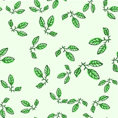 Fototapeta na wymiar Seamless endless botanical texture pattern leaves for fabric textile or wallpaper