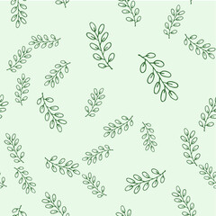 Seamless endless botanical texture pattern leaves for fabric textile or wallpaper
