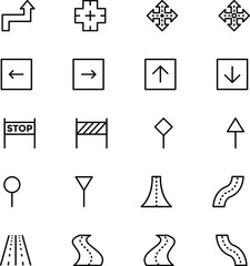 Road Outline Vector Icons 5