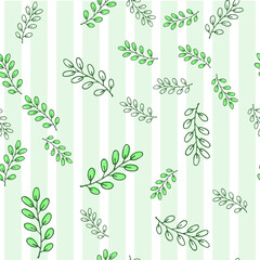 Seamless endless botanical texture pattern leaves for fabric textile or wallpaper